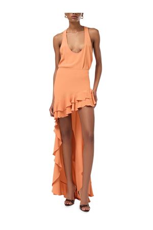 Gonna lunga a cascata Camelia color mandarino THE ANDAMANE | TM190337ATNS059TANGERINE